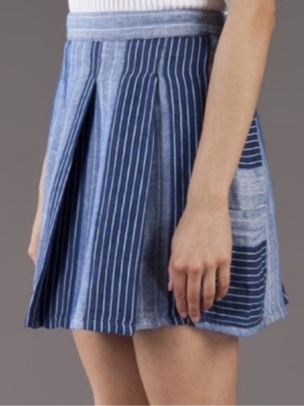 Ace & Jig | Boro Sea Lined Stripe Pleated Skirt